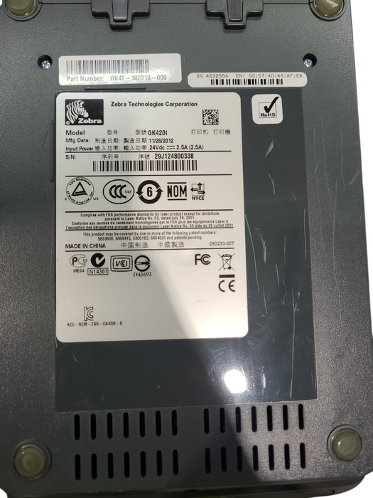 Zebra GK420t Shipping Label Printer Only