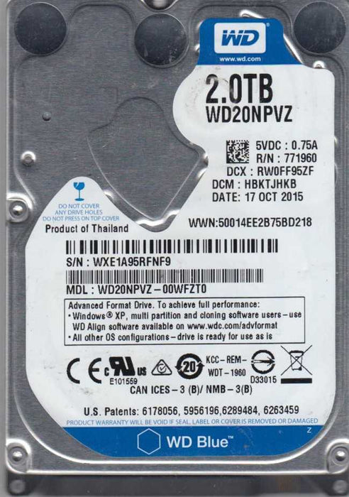 2TB SATA 2.5" 15mm HDD - Assorted Brands/Models Q