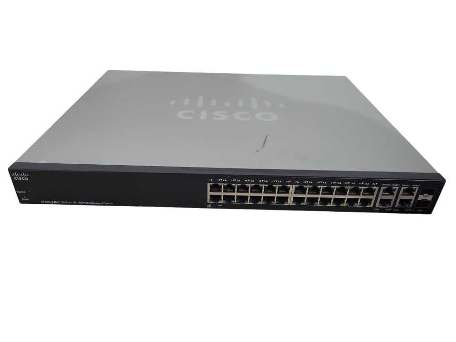 Cisco SF300-24MP 10/100 PoE Managed Network Switch !