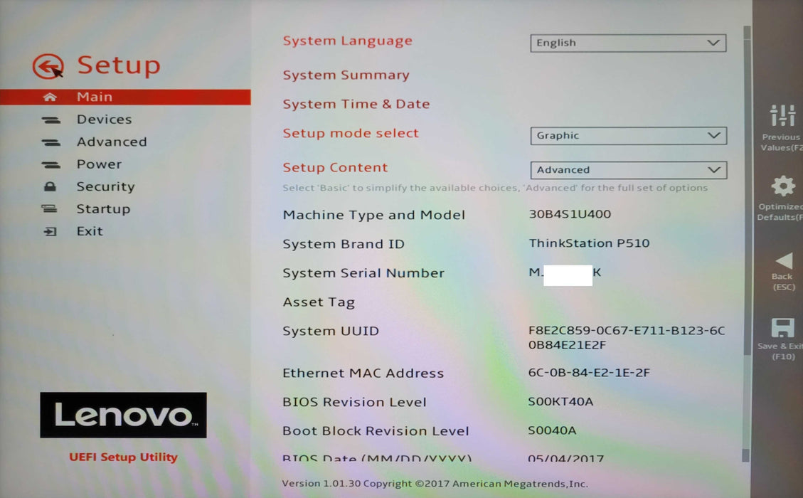 Lenovo ThinkStation P510 Xeon E5-1620v4 3.5GHz 32GB DDR4 GTX 1060 3TB HDD _