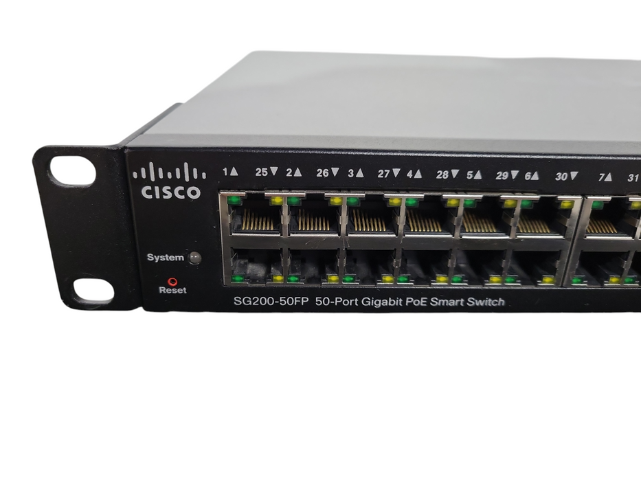 Cisco SG200-50FP 50-Port Gigabit PoE 2-Port SFP Smart Switch !
