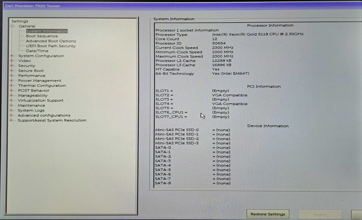 Dell Precision 7920 | Xeon Gold 5118 @2.30GHz, 64GB DDR4, 2x P620, 1400W PSU )