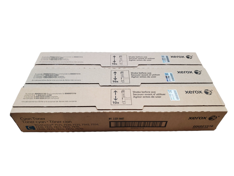 Lot 3x Xerox 006R01514 / 006R01515 / 006R01516 | CMY Toner | New