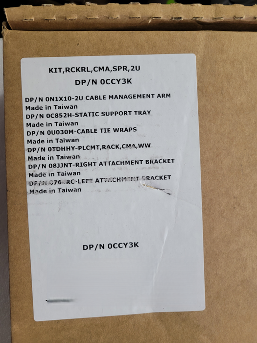 Dell 0CCY3K 2U Cable Management Arm Kit CMA for PowerEdge Rack Servers