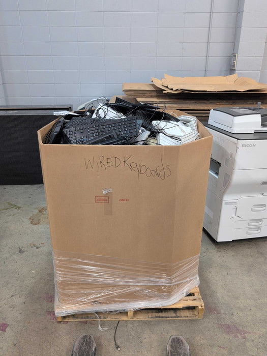Bin of (600lb appr) Assorted Wired Keyboard and Mice, Mixed Brands, As is