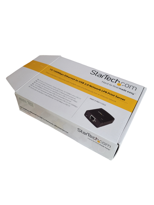 StarTech PM1115U2 10/100 Mbps Ethernet to USB 2.0 Network LPR Print Server
