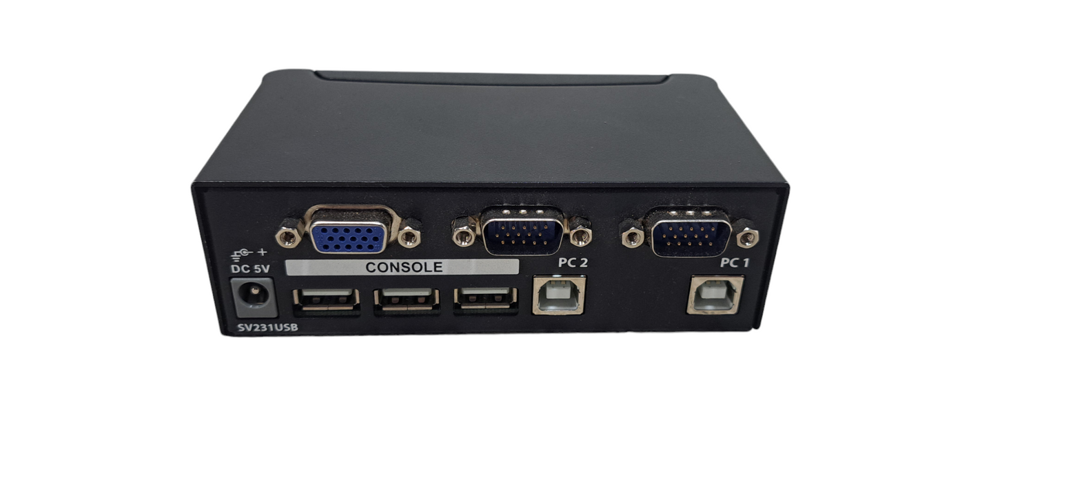 2 Port Professional USB KVM Switch SV231USB W/ Adapter