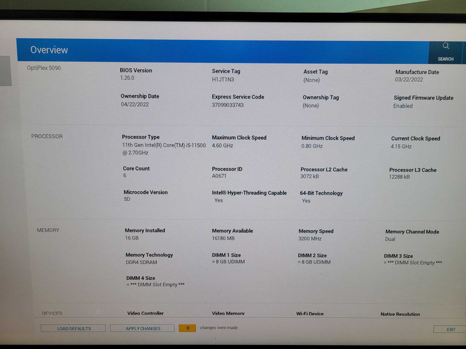 Dell OptiPlex 5090 - Core i5-11500 16GB DDR4 256GB NVMe %