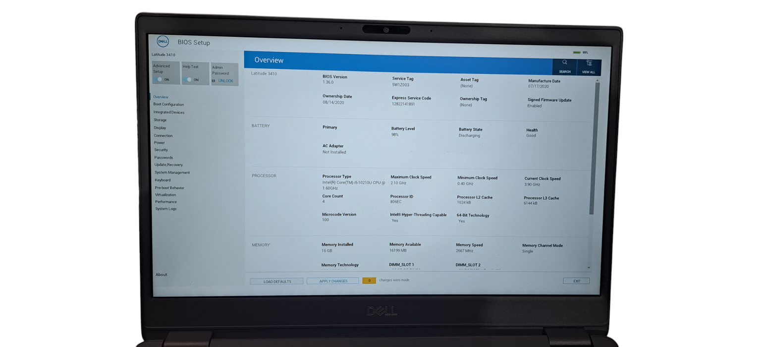 Dell Latitude 3410 i5-10210U|16GB RAM|256GB NVMe|BIOS LOCKED  Lap200
