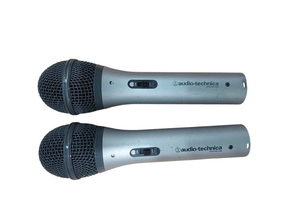 Lot 2x Audio-Technica ATR2100-USB Handheld USB Microphone w/ cables