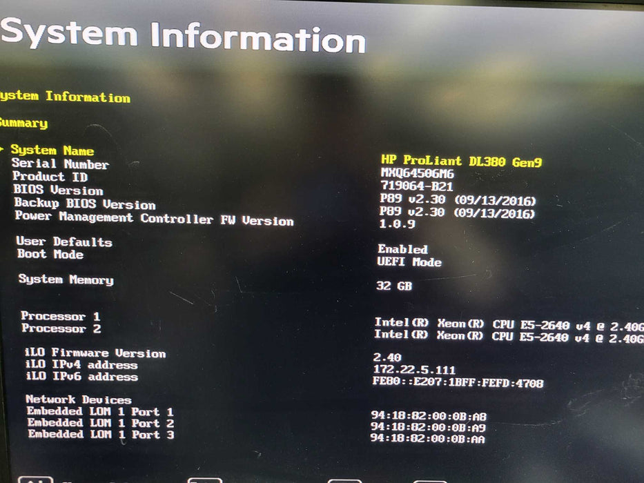 HP ProLiant DL380 Gen9 - 2x Xeon E5-2640 v4 32GB DDR4 P440ar 2x 800W PSU %