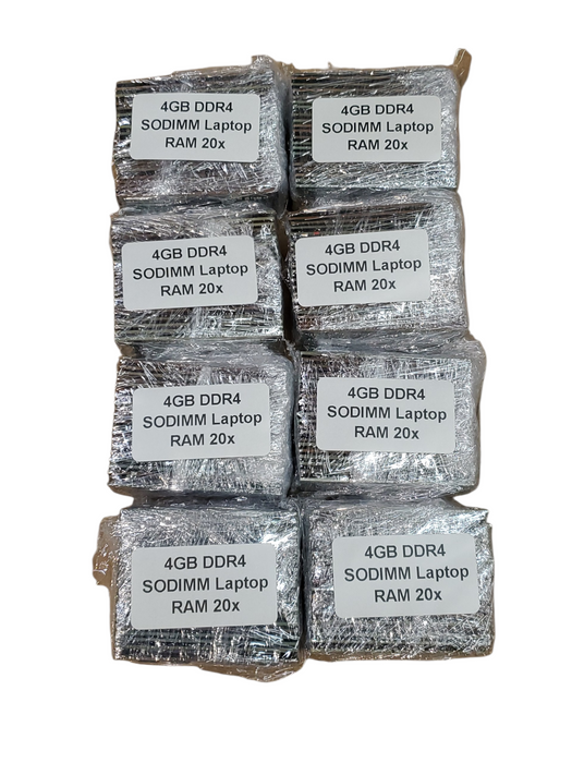 Lot of 160x, Assorted 4GB DDR4 SODIMM Laptop RAM