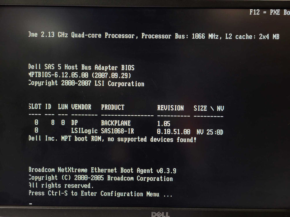 Dell PowerEdge 840 Intel Xeon X3120 @ 2.13 GHz 4 GB RAM No HDD $