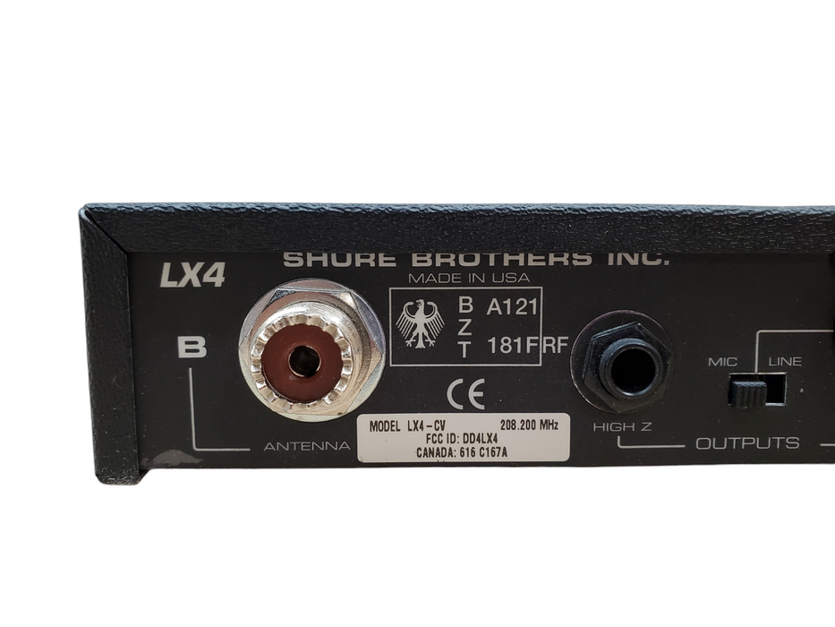 Shure LX4-CV 208.200MHz Microphone Receiver | *READ*