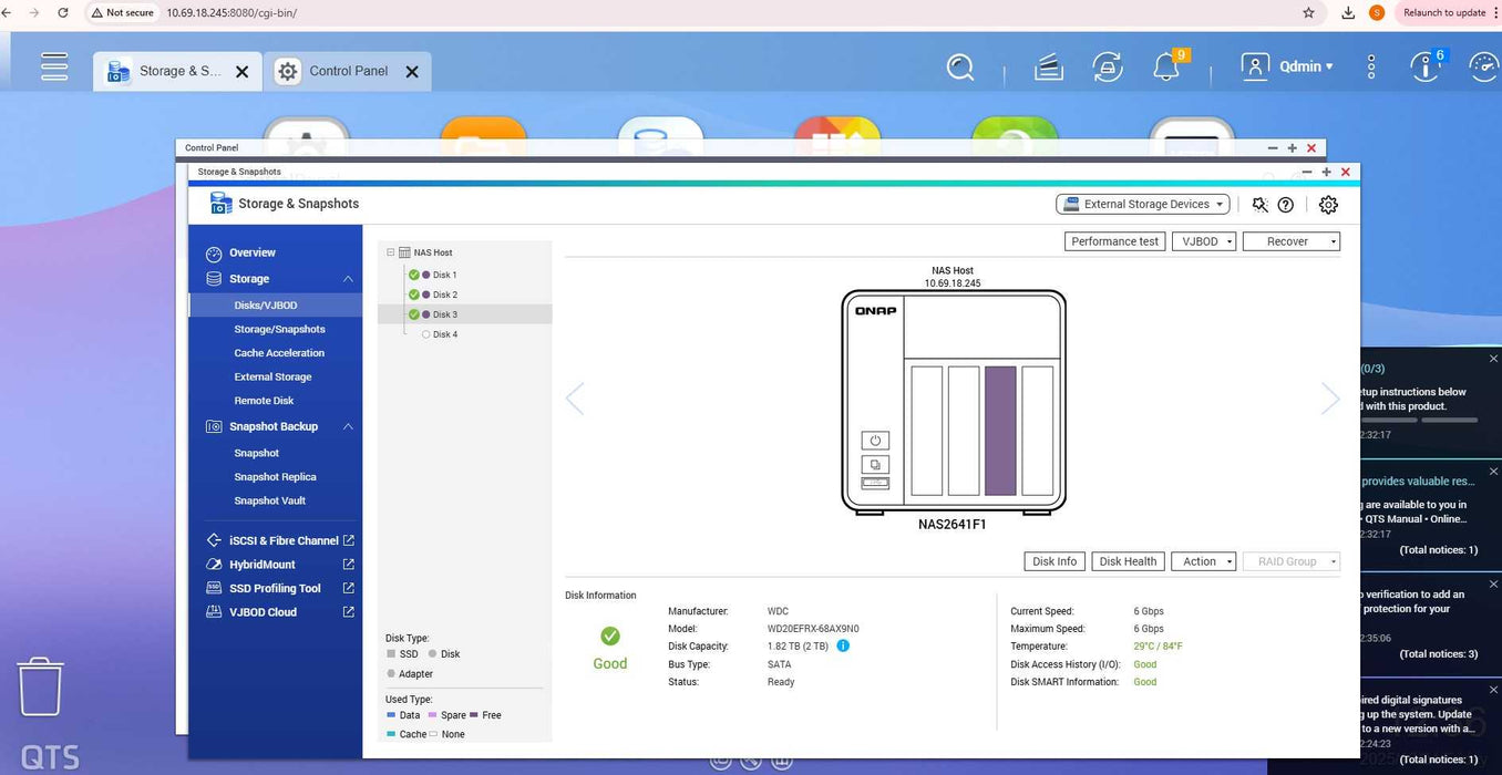 QNAP TS-453A 4-Bay NAS with 3x 2TB HDDs, READ _