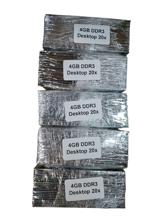 Lot of 100x, Assorted Non Heat Sink 4GB DDR3 Desktop RAM