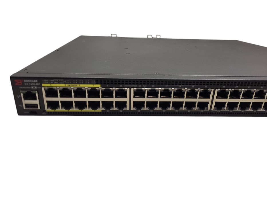 Brocade ICX 7450-48P 48-Port PoE Switch w/ICX7400-4X10GF 2x ICX7400-1 READ Q$