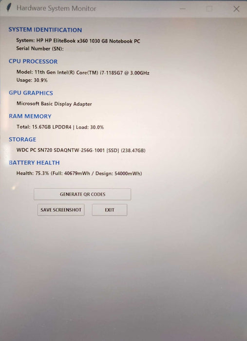 HP EliteBook x360 1030 G8, i7-1185G7 3.00GHz, 16GB DDR4, 256GB NVMe, READ  Lap200
