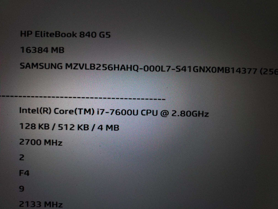 6x HP EliteBook 840 G5 14" i7 7th Gen 16GB 256GB NVMe NO OS  Lap200