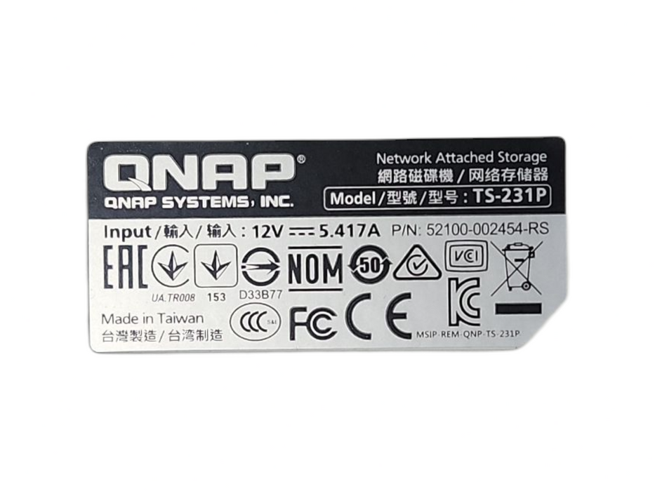 QNAP TS-231P, 2-Bay Network Attached Storage NAS 1GB RAM w/ 2x 2TB HDD