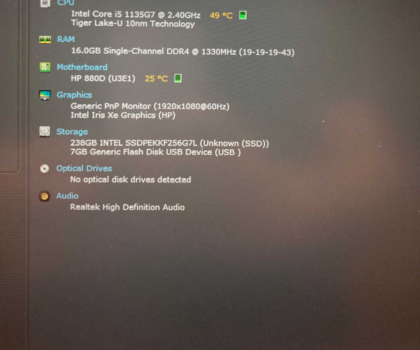 HP EliteBook 840 G8 Core i5-1135G7@2.40GHz 16GB RAM 256GB SSD  Lap200