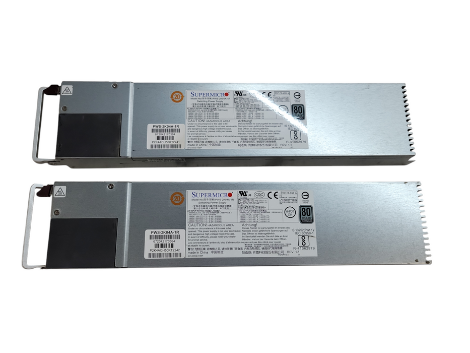 Lot of 2x - Supermicro 2000W 200V/240V Switching PSU 80 PLUS TITANIUM %