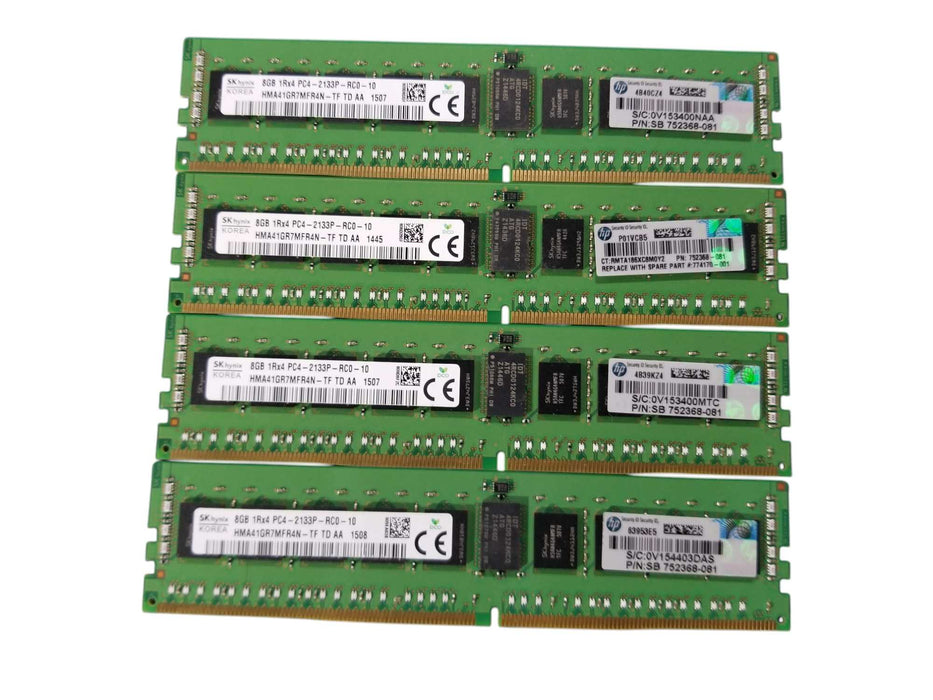 SK Hynix 32GB Bundle (4x8GB) 1Rx4 PC4-2133P-RC0-10 DDR4 Server RAM