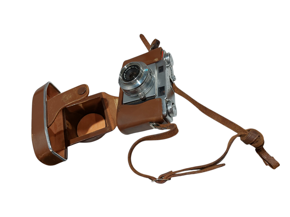 Vintage 1950's Olympus 35-S & Weston Model:737 Master 3  PigSkin Case  =