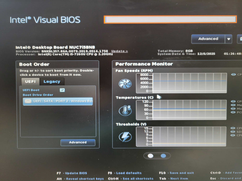 Intel Mini PC NUC NUC7i5BNB Core i5-7260U @2.20GHz 8GB DDR4 RAM, 256GB SSD !