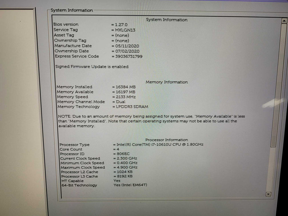Dell Latitude 7210 2-in-1, i7-10610U 1.80GHz, 16GB RAM, 256GB NVMe Lap 200