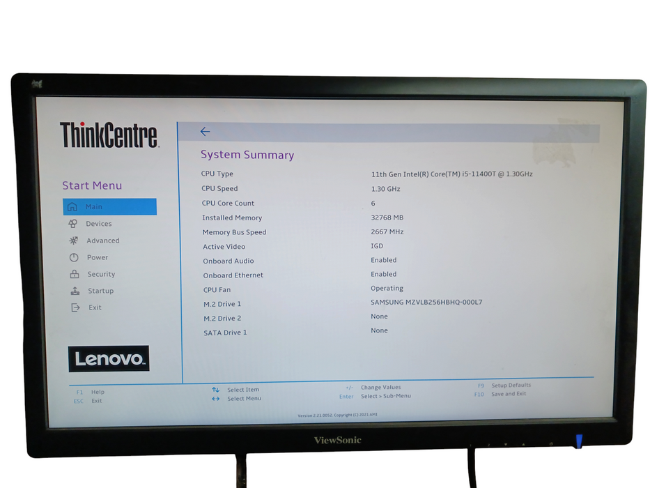 Lenovo ThinkCentre M70q Gen 2 Intel i5-11400T 32GB DDR4 256GB m.2 READ