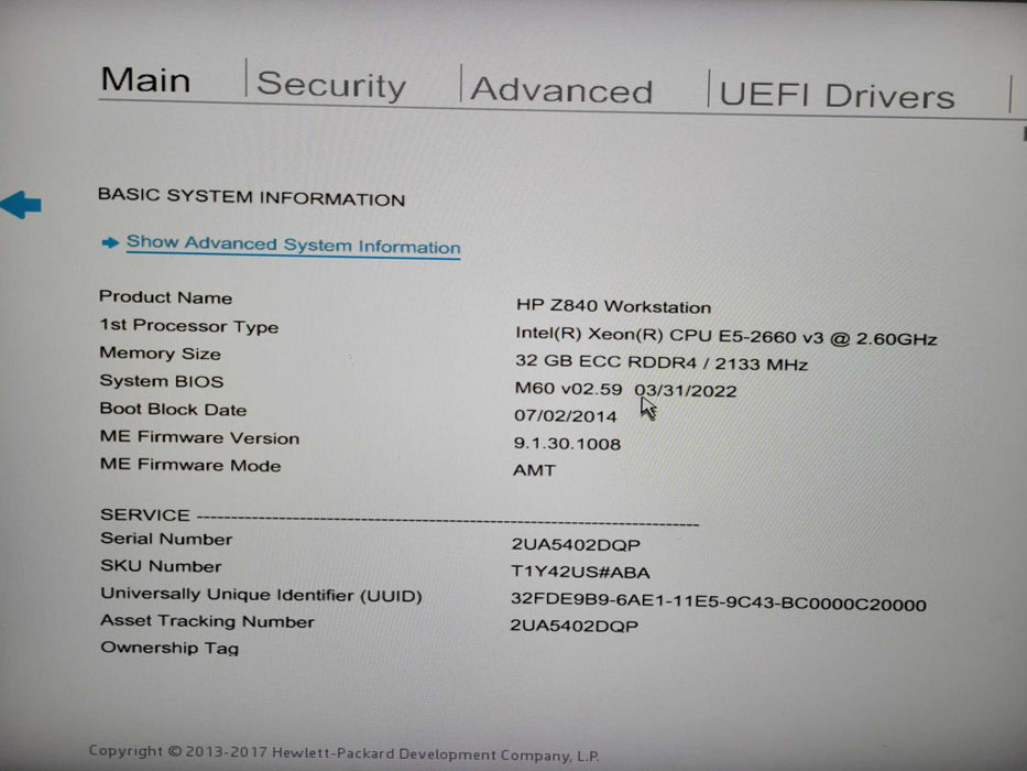 HP Z840 Workstation Xeon E5-2660 v3 32GB DDR4 K4200 - No HDD !