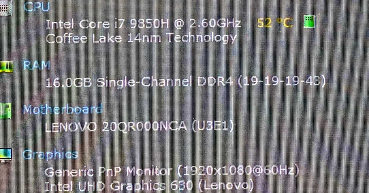 Lenovo ThinkPad P73 i7-9850H RTX 3000 6GB GPU 16GB RAM 256GB SSD READ!  Lap200