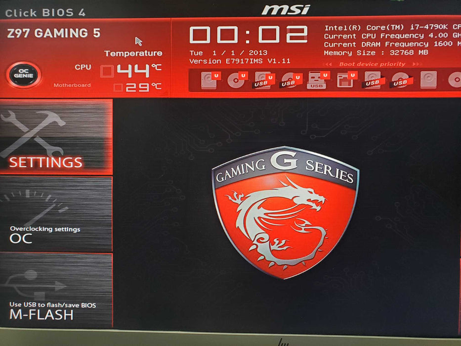 MSI Z97 GAMING 5, i7-4790k, 32Gb Ram, With I/O Shield