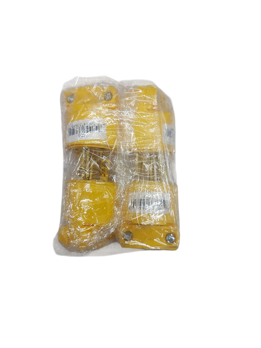 LOT 4x Cooper #4409 20A 125V 3-Wire Male Plug – Yellow, Heavy Duty