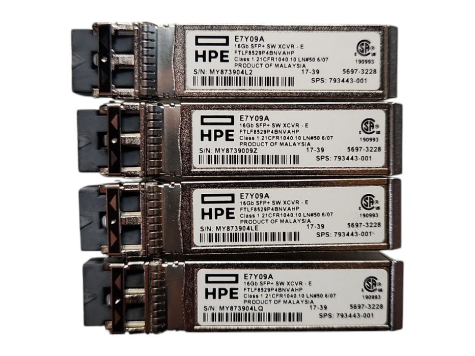 Lot of 4x HPe E7Y10A 16Gb SFP+ SW XCVR FTLF8529P4BCVAHP