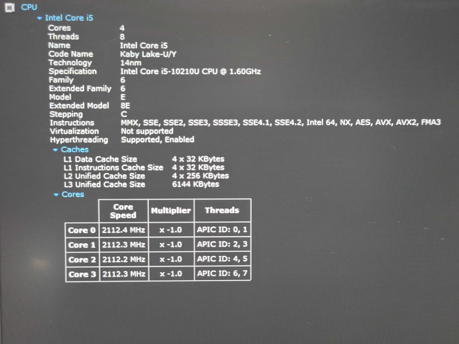 Lenovo ThinkPad X1 Carbon i5-10210U 8GB RAM 256GB SSD β Lap200