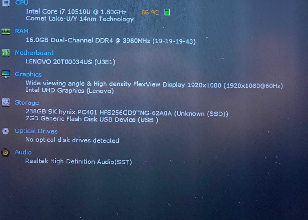 Lenovo ThinkPad T14s Gen 1 TOUCH Core i7-10510U@1.80GHz 16GB RAM 256GB SSD  Lap200