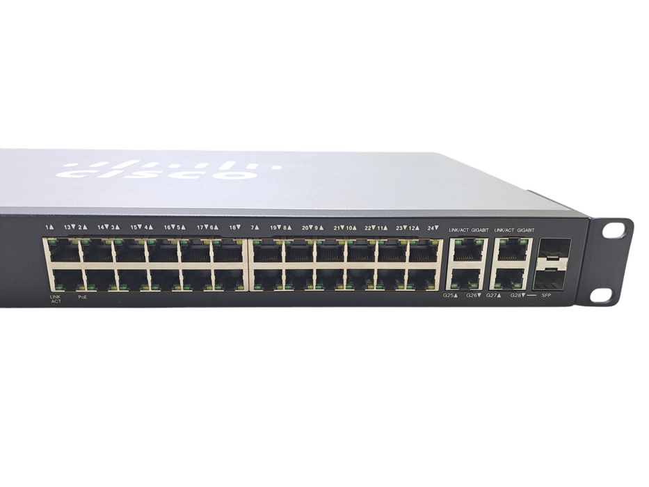 Cisco SG300-28PP-K9 V02 | 28-Port Gigabit PoE+ Managed Switch | 2x SFP Q