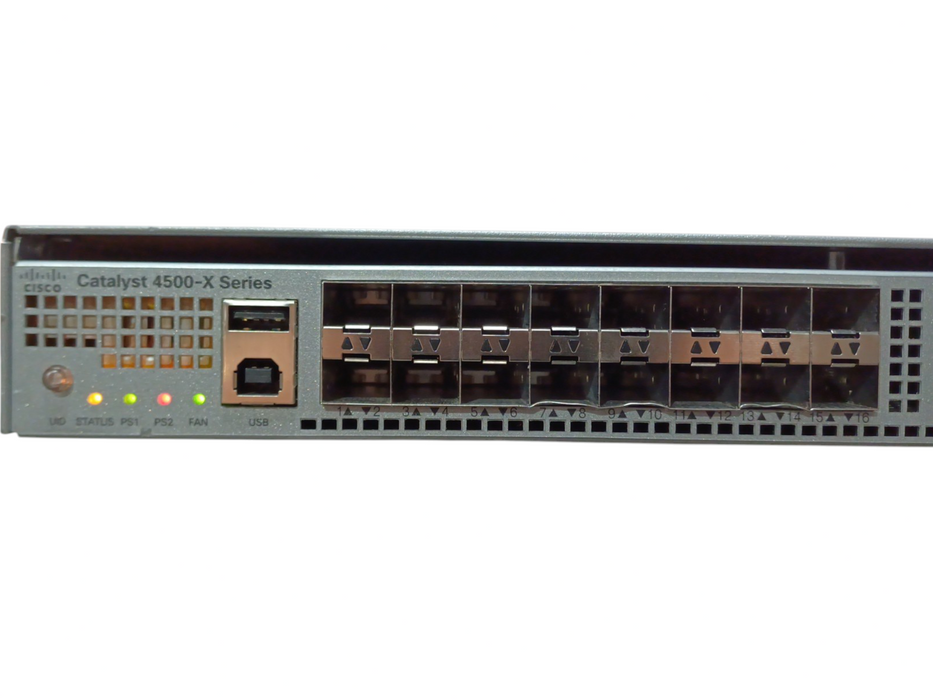 Cisco WS-C4500X-16SFP+ v02 16 Port 10GE IP Base Gigabit Switch w/ 2x PSU