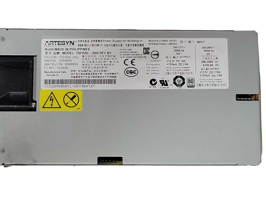 IBM Artesyn 7001692-J000 1400 Watt Server Power Supply for Power E850 Q_