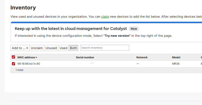 Cisco Meraki MR36-HW | Wireless Access Point UNCLAIMED