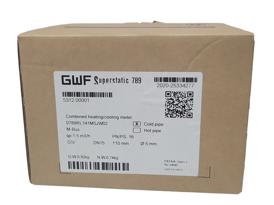 Open-Box GWF Superstatic 789 Combined Heating/Cooling meter  Q_