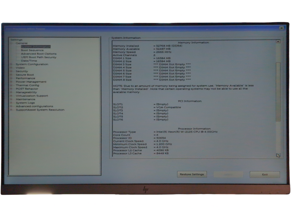 DELL Precision 5820 Intel Xeon W-2125 32GB RAM Workstation Computer READ -