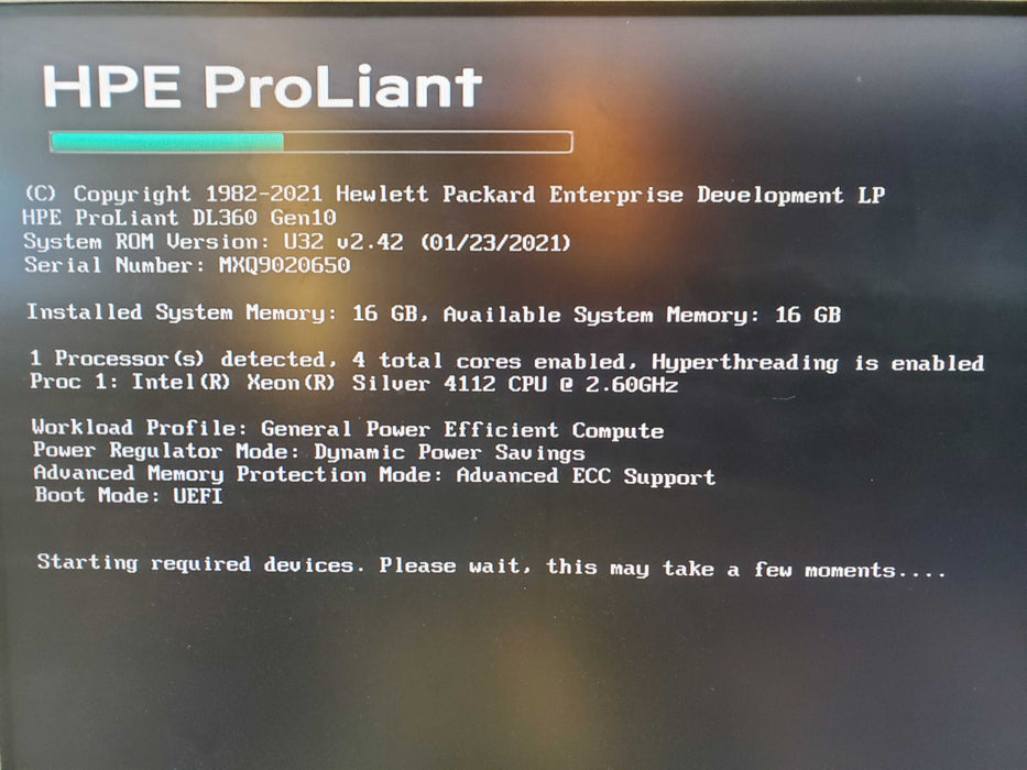 HP Proliant DL360 GEN 10 1x Silver 4112@2.6GHz 16GB P408i-a iLO 5 No HDD