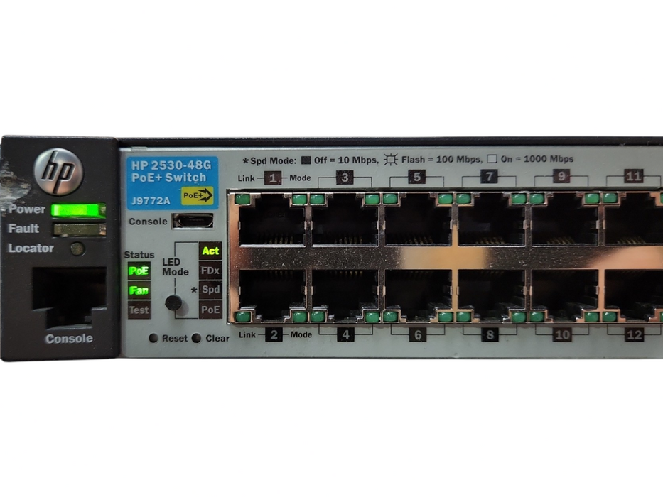 HP 2530-48G PoE+ Switch 48 Port Gigabit Ethernet PoE+ 4x1G SFP Port, J9772A