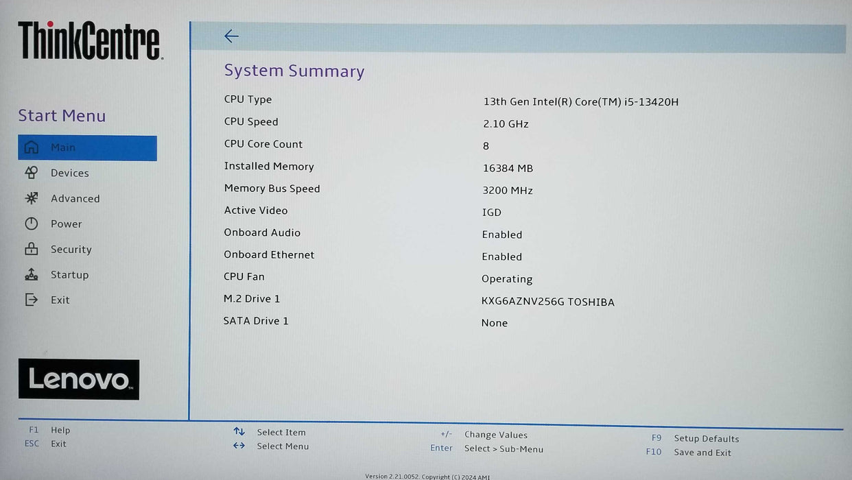 Lenovo ThinkCentre Neo 50q Gen4 13th Gen i5-13420H CPU 16GB RAM 256GB NVMe