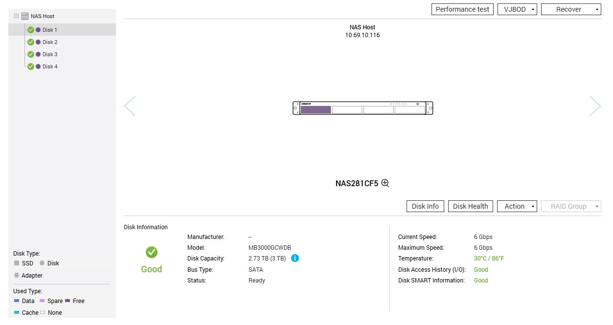 Qnap TS-453BU-RP 4 Bay Network NAS Enclosure w/ 4x 3TB HDDs