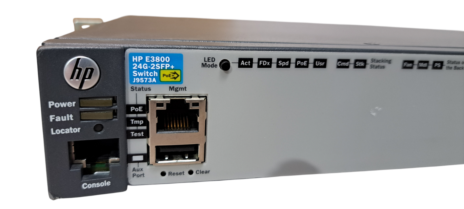 HP-E3800-24G-PoEP-2SFPP Network Switch 2x SFP+ Switch w/ 2x PSU