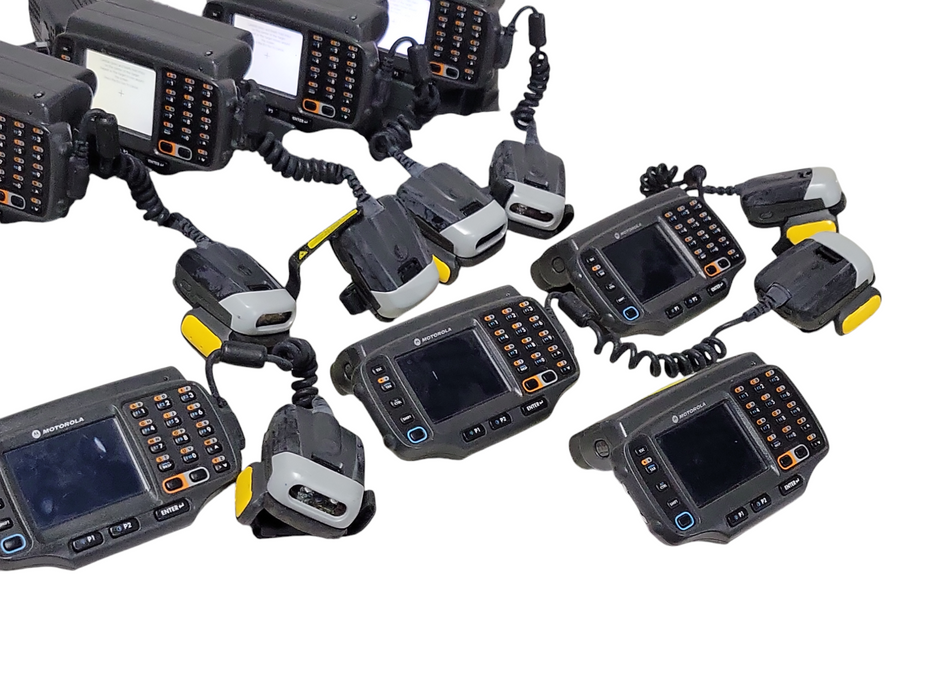 Lot of 8x Motorola WT4090-WA0PC6GA2WR w/ 7x ring scanners and charger, READ _